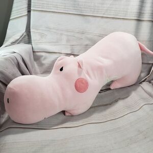 Miniso Pink Hippo Hippopotamus Cuddle Buddy Plush Stuffed Toy 22 Inch